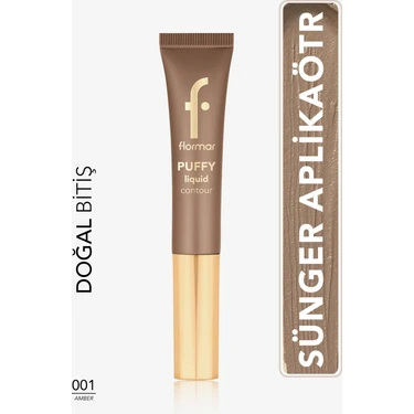 Flormar Puffy Liquid Hafif Yapılı & Sünger Aplikatörlü Yoğunluğu Ayarlanabilir Likit Kontür (01