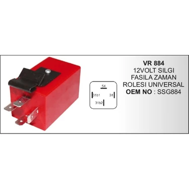 Parçafix Silgi Zamanlama Rolesi 12V Universal