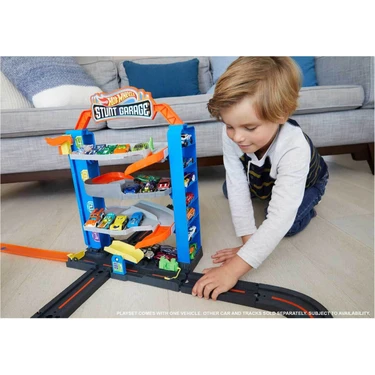 Hot Wheels Mini Garaj Oyun Seti - Asansörlü Katlı Otopark ve Araba, Canlı Renklerle Şehir