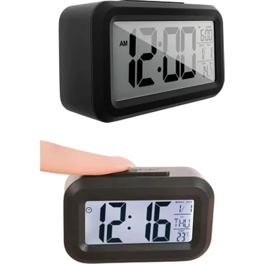 Epilons Gece Dijital Masa Saati Dijital Alarmlı LED Ekran Pilli Çalar