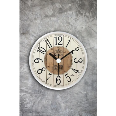 Muyika Design Muyika Kiely  Mıknatıslı Beyaz/kahve Buzdolabı Saati 11 cm