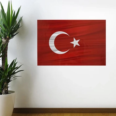 MiraLive Dalgalanma Efektli Manyetik Duvar Stickerı Türk Bayrağı 71 x 47CM