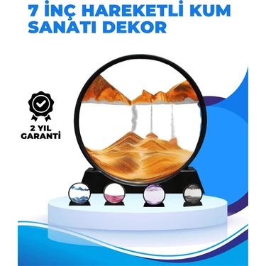 Mey Ithalat® Döndürülebilir Dinamik Kum Tablosu – Stres Giderici, Yüksek Kaliteli Cam ve Doğal