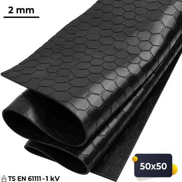 50X50 cm Izole Halı 2 mm 1 Kv Elektrik Yalıtkan Paspas - Iş Güvenliği Pano Önü