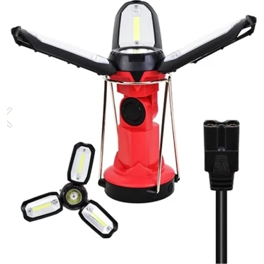 P-8801 Şarjlı Katlanabilir 3xcob Led+ 3W LED Çok Fonksiyonlu Kamp Feneri