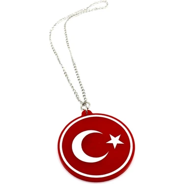 Araba Ayna Süsü Pleksi Çift Taraflı Türk Bayrağı Tasarım - Pleksi Çift Taraflı Türk Bayrağı