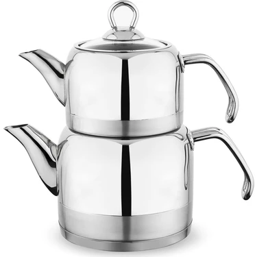 Schafer Çaydanlık Takımı Orta Boy 4 Parça Inox Paslanmaz Çelik Kalabalık Aileler