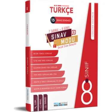 Pruva Akademi 8. Sınıf Türkçe Sınav Modu 15