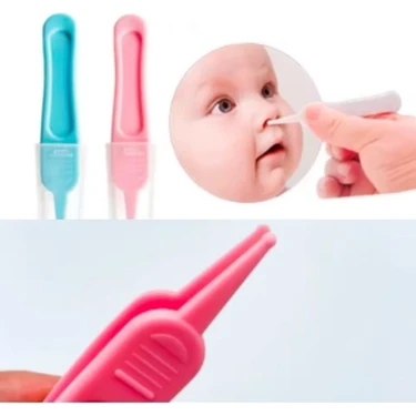 Bebek Burun Temizleme Cımbız Bebek Kulak Içi Burun Göbek Temizleme Aparatı Pembe