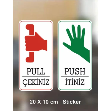 Zafrak Reklam İtiniz Çekiniz Folyo Baskı Etiket 20x10