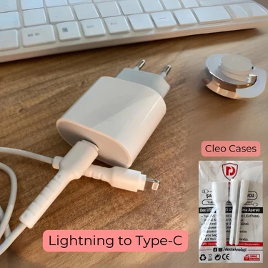Cleo Cases Tarzını Yansıt iOS Type-C to Lightning Şarj Kablo Ucu Koruyucu - iPhone