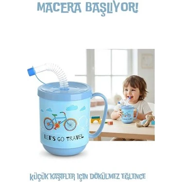 Belle Fusion Mey Ithalat® Premium Pipetli Çocuk Bardağı 350 ml -Alıştırma Bardağı ve