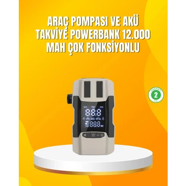Mestore 12.000 Mah Akü Takviye Powerbank Dahili Hava  Dijital
