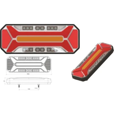 Ceray Star Neon LED Dınamık Sınyallı Stop Lambası 12-24V