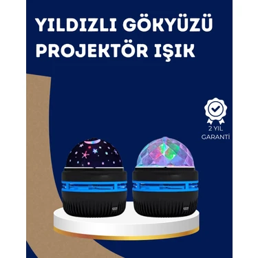 360° Dönen Galaxy Projektörlü Gece Lambası – Yıldızlı Gökyüzü