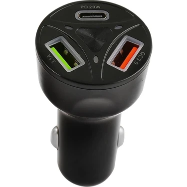 Junglee Araç Çakmaklık Şarjı 2 USB + 20W Pd Şarj Çıkışlı Hızlı Şarj Destekli 55W Qc 3