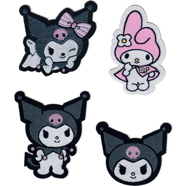 Ütü ile Yapışan Dokuma Arma Seti Patch Yama Kuromi, Melody, Melodi - Çocukların Eğlenceli ve