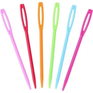 Pileli Store 6 Adet Plastik Yün Iğnesi