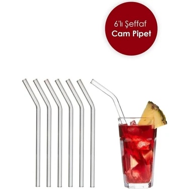 Sezen Kozmetik Şeffaf 6'lı Eğimli Cam Pipet, 20 cm 9 mm Sağlıklı El
