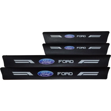 Autowise Ford Logolu Uyumlu Karbon Kapı Eşiği Koruyucu Bant Folyo 4'lü