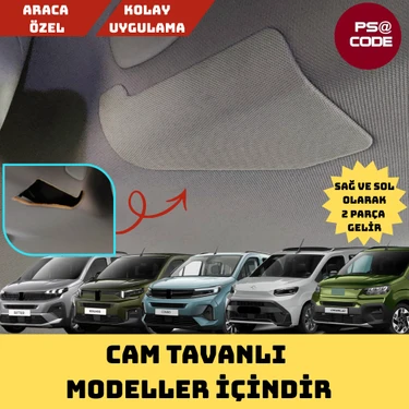 PSA Code Peugeot Rifter- Citroen Berlingo-Proace-Doblo-Opel Cam Tavanlı Ara Bölme Demiri Kapakları