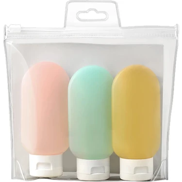 Cocoloco Home 3 Adet Silikon Seyahat Şişesi Taşınabilir Doldurulabilir Krem Şampuan Şişe