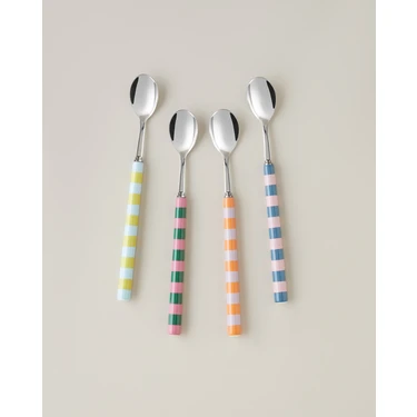 English Home Colorline Paslanmaz Çelik 4'lü Tatlı Kaşığı 20 cm