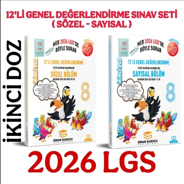 Sinan Kuzucu Yayınları Sinan Kuzu 2026 Lgs  ikinci Doz 12'li Genel Değerlendirme Sınavı Seti (