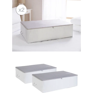 Ocean Home Textile 2 Adet Mega Boy Gri Stuff & Things Baza Altı Yastık Yorgan Kazak Hurcu, Hurç