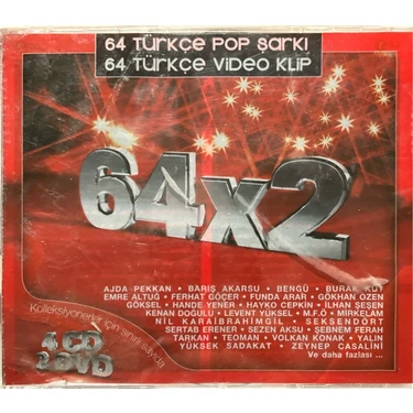 CD 64 Türkçe Pop Şarkı + 64 Türkçe Video Klip 4 CD + 2 DVD (Koleksiyonerler Için Sınırlı