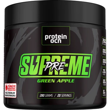 Proteinocean PRE-WORKOUT SUPREME Yeşil Elma - 280g - 20